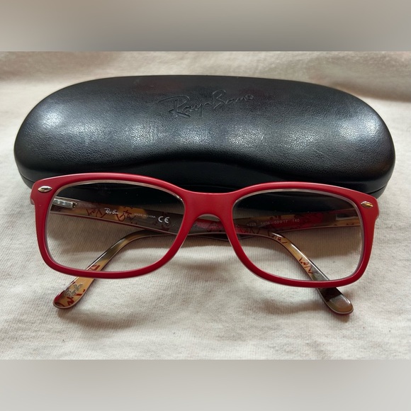 Ray-Ban RB 5228 Matte Red Optics Eyeglasses and Case - Picture 4 of 5